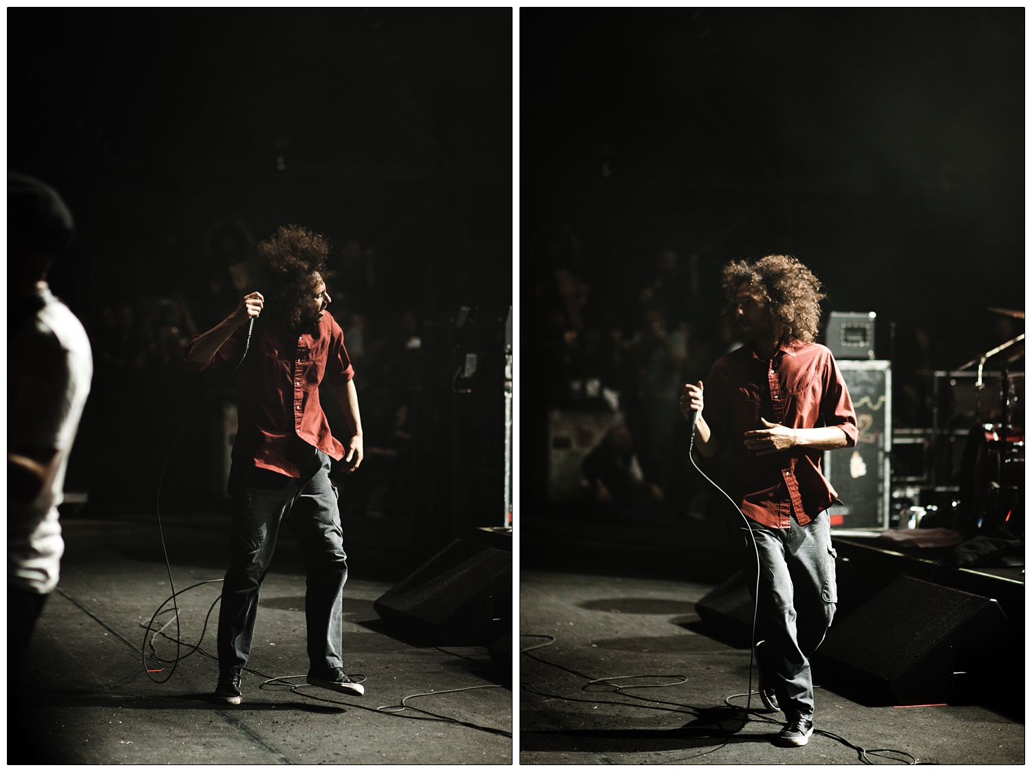 full length photographs of Zack de la Rocha on stage at Finsbury Park Killing in the Name christmas number one concert
