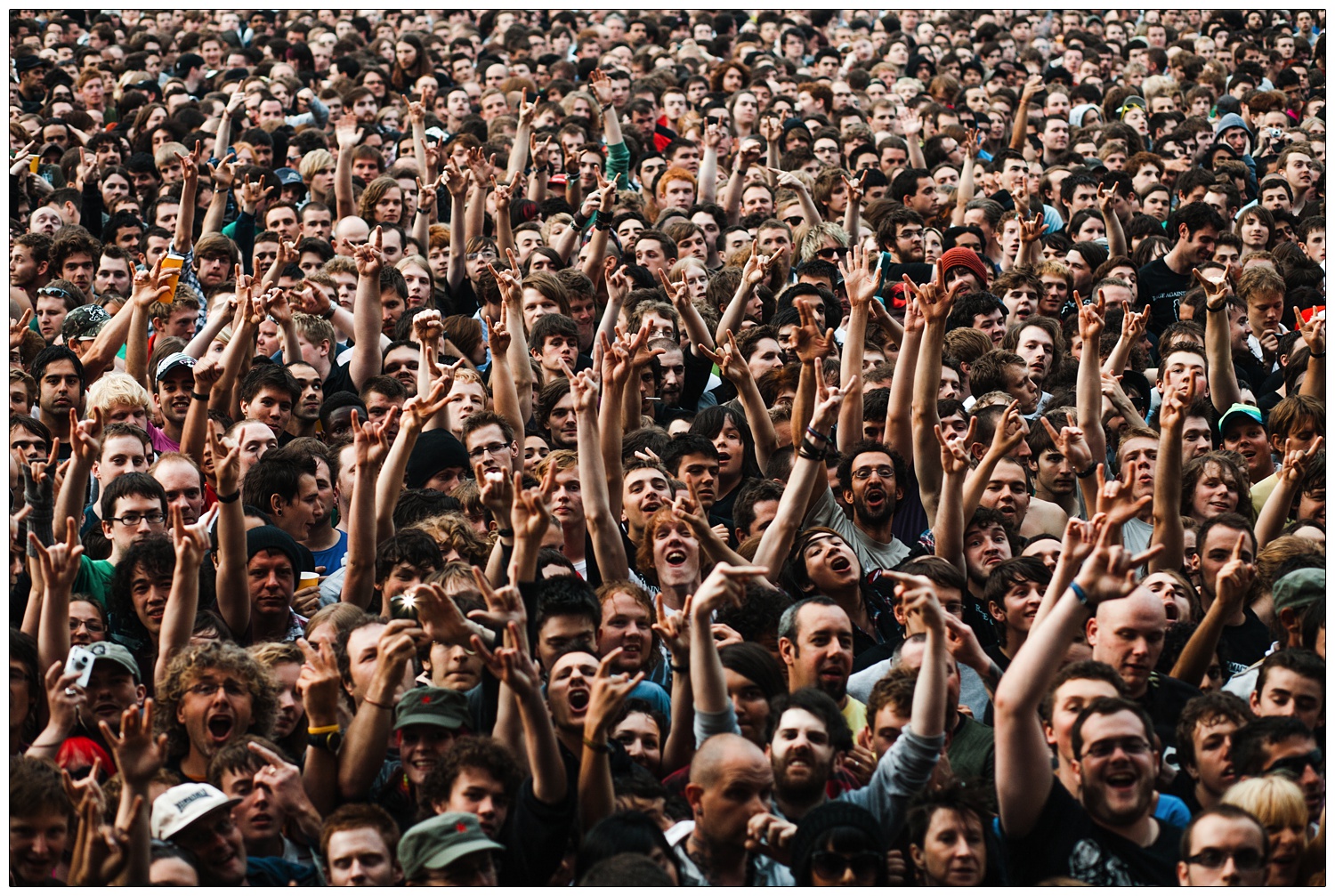 packed crowd at Rage Against the Machine gig in 2010