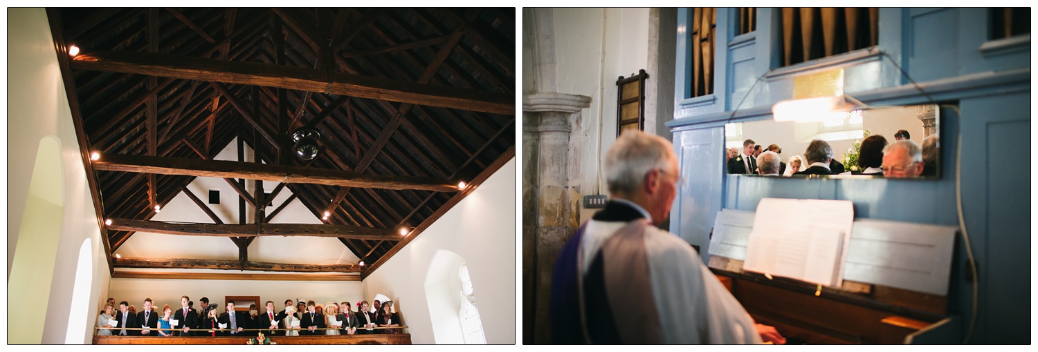 Man playing the pipe organ at St Thomas’ church Bradwell-on-Sea