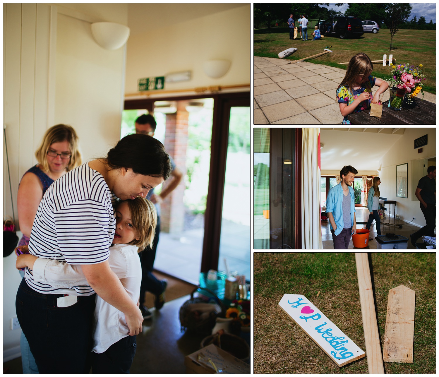 Cleaning up the village hall the day after a wedding.