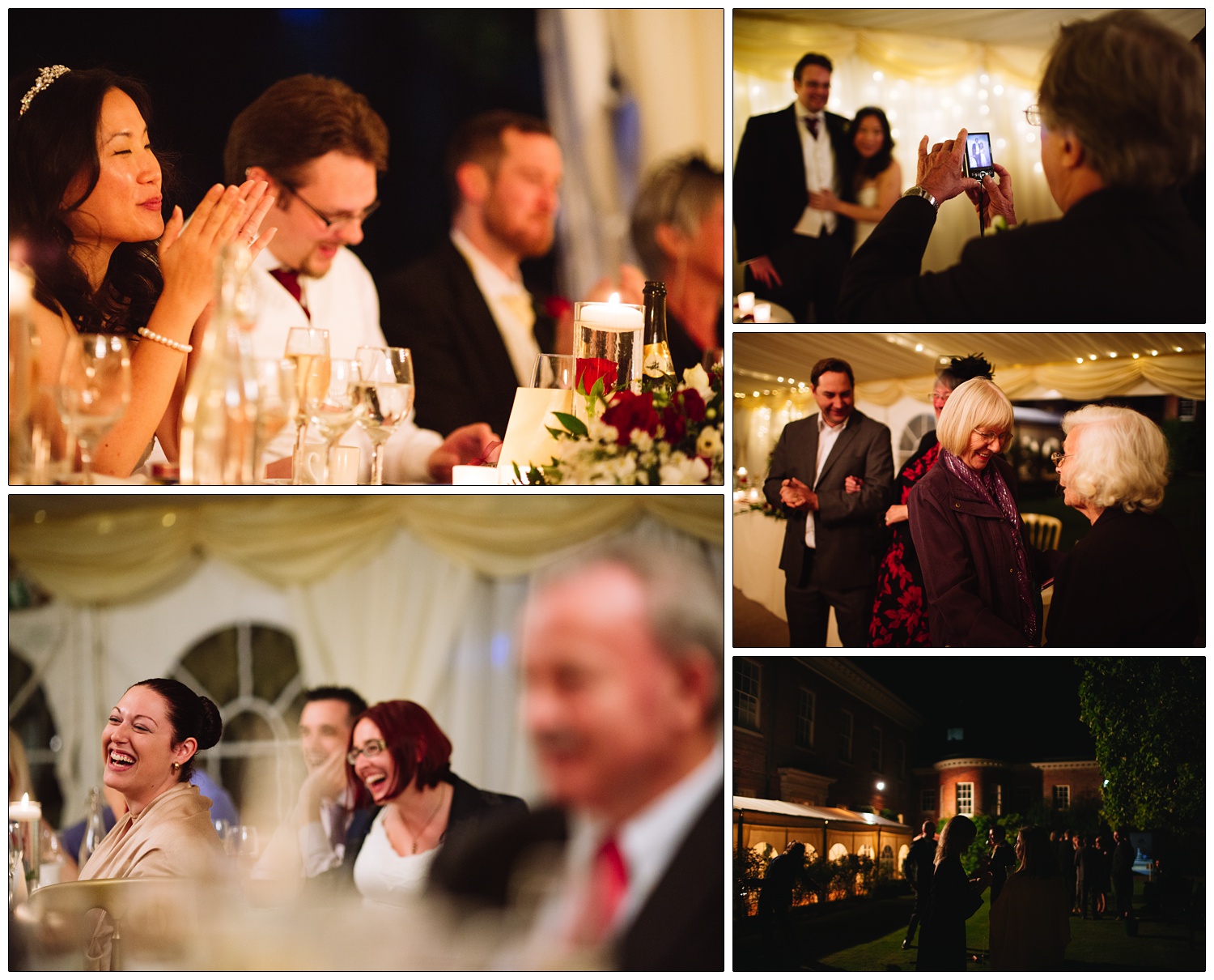 Candid pictures from the wedding breakfast at Hedingham castle.