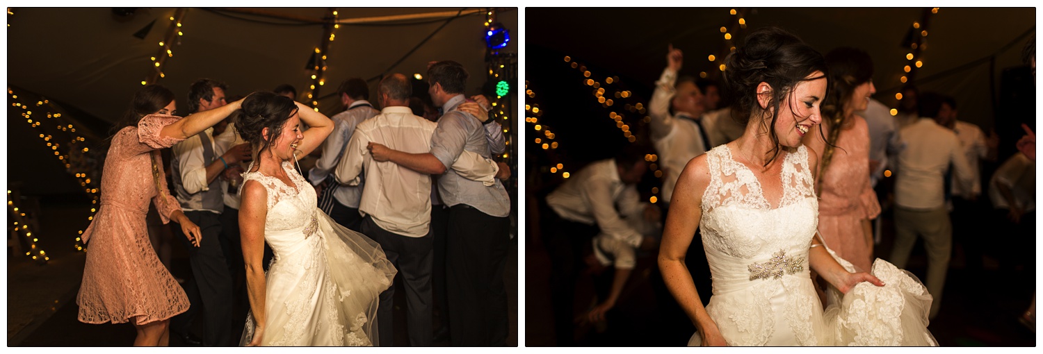 Bride dancing with her sister.