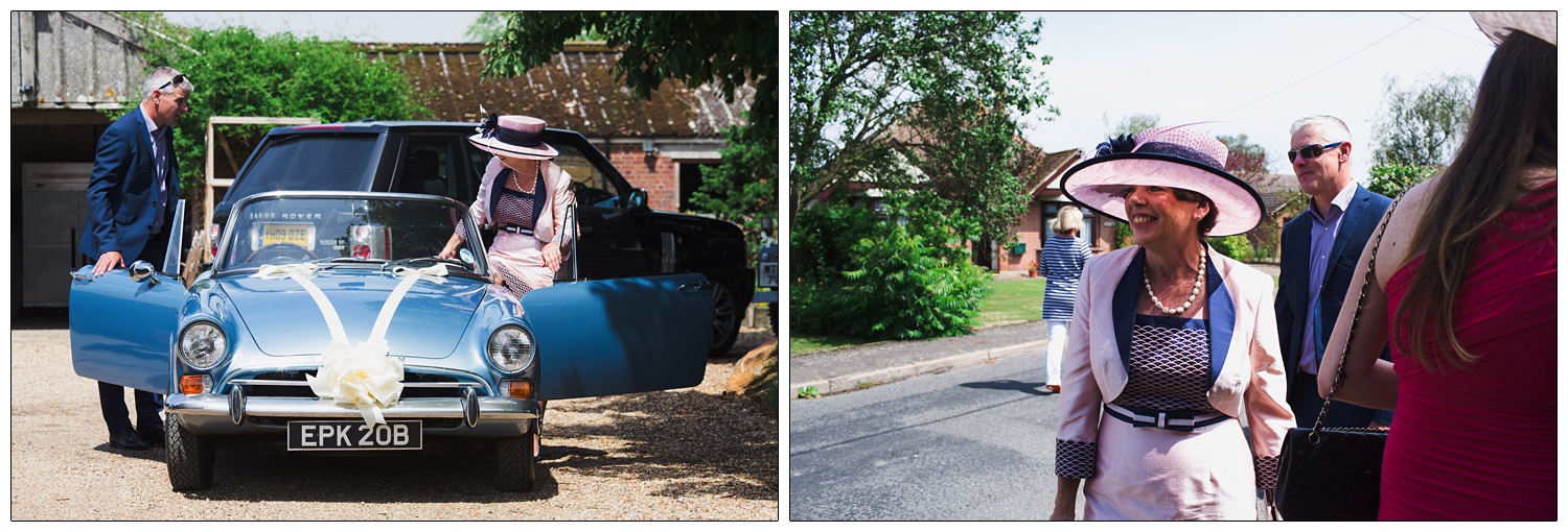 The mother of the bride on her way to the wedding.