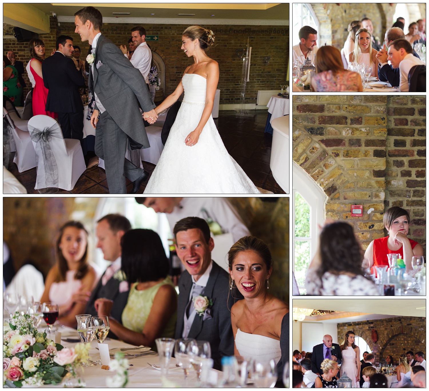 Bride and groom enter the room at Friern Manor.