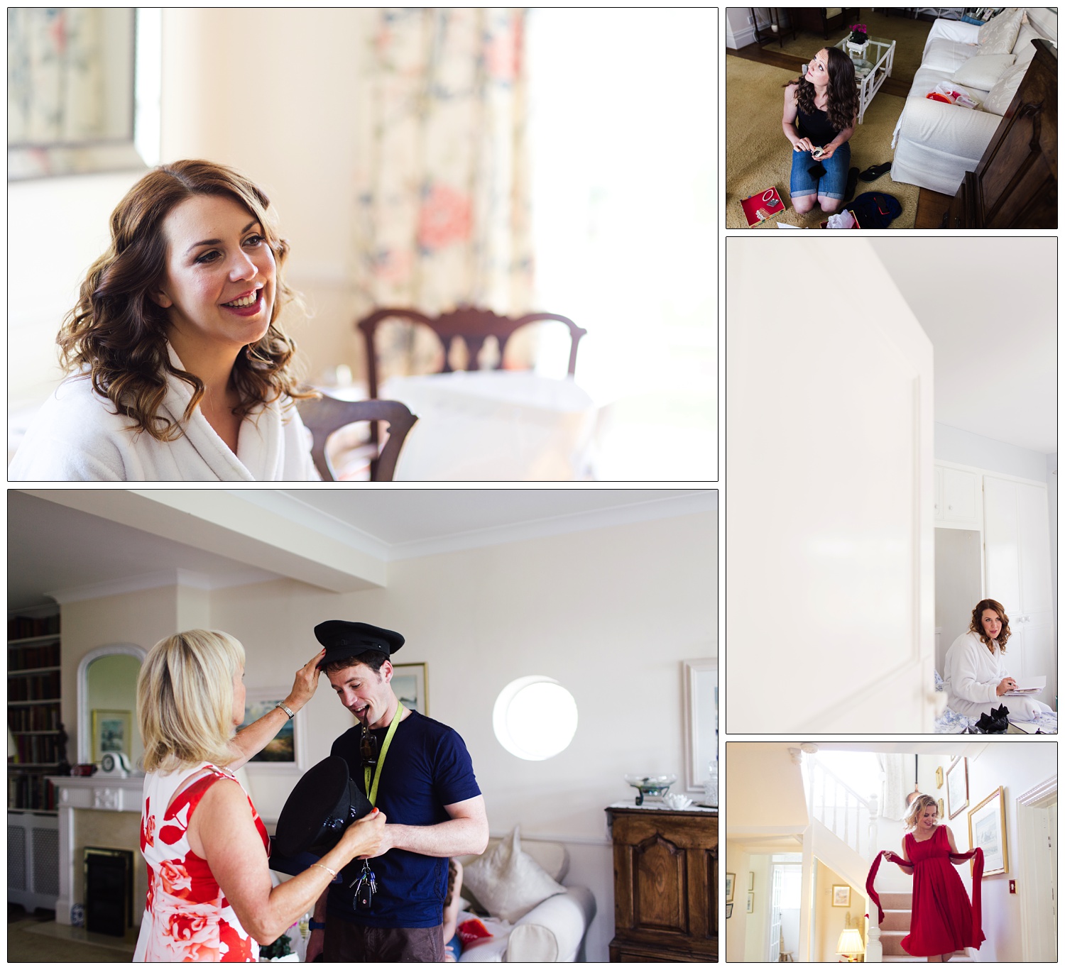 Moments from the bridal preparation taking place at the family home.