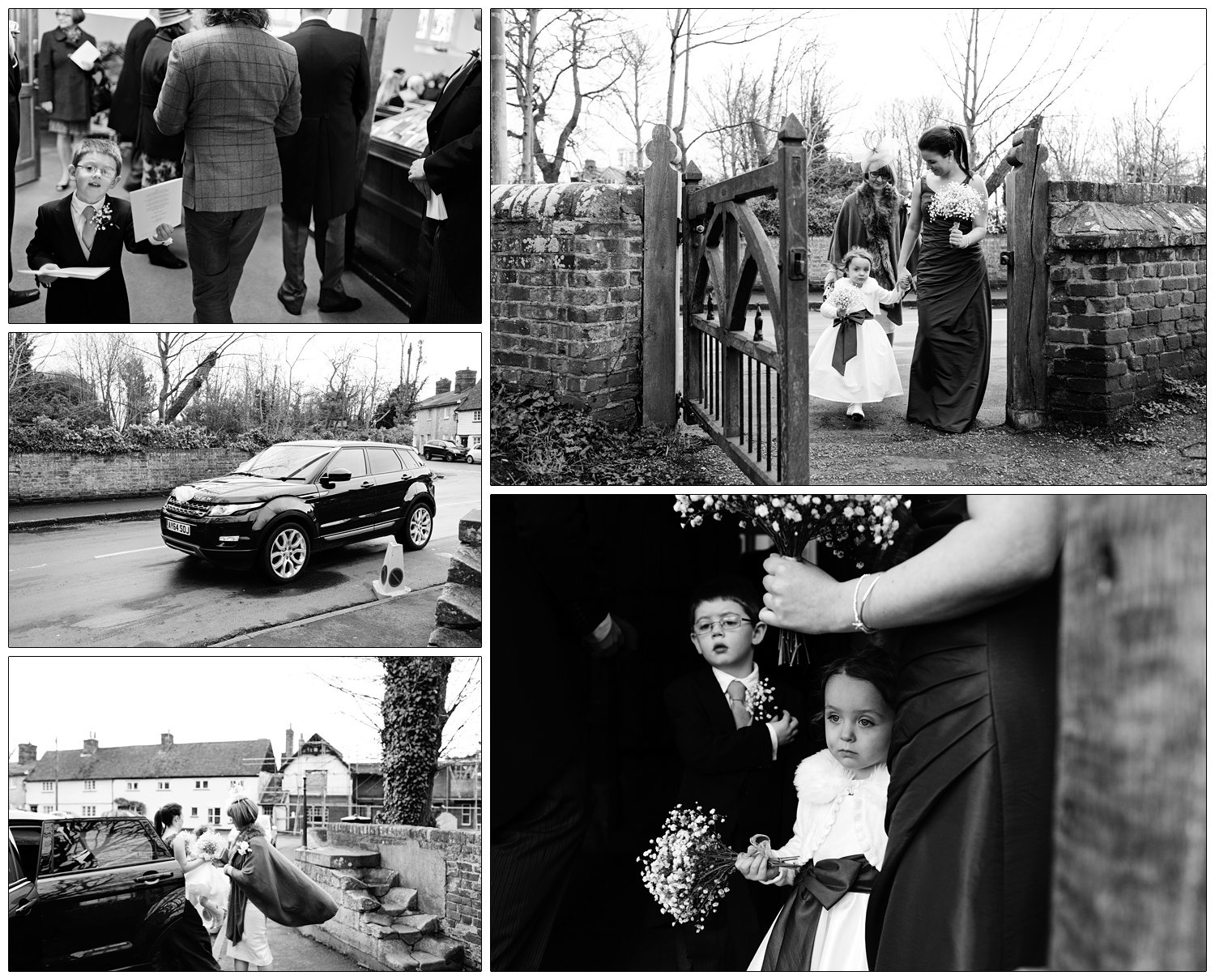 Reportage style wedding photography capturing people arriving at the St Thomas' Church in Bradwell-on-Sea.