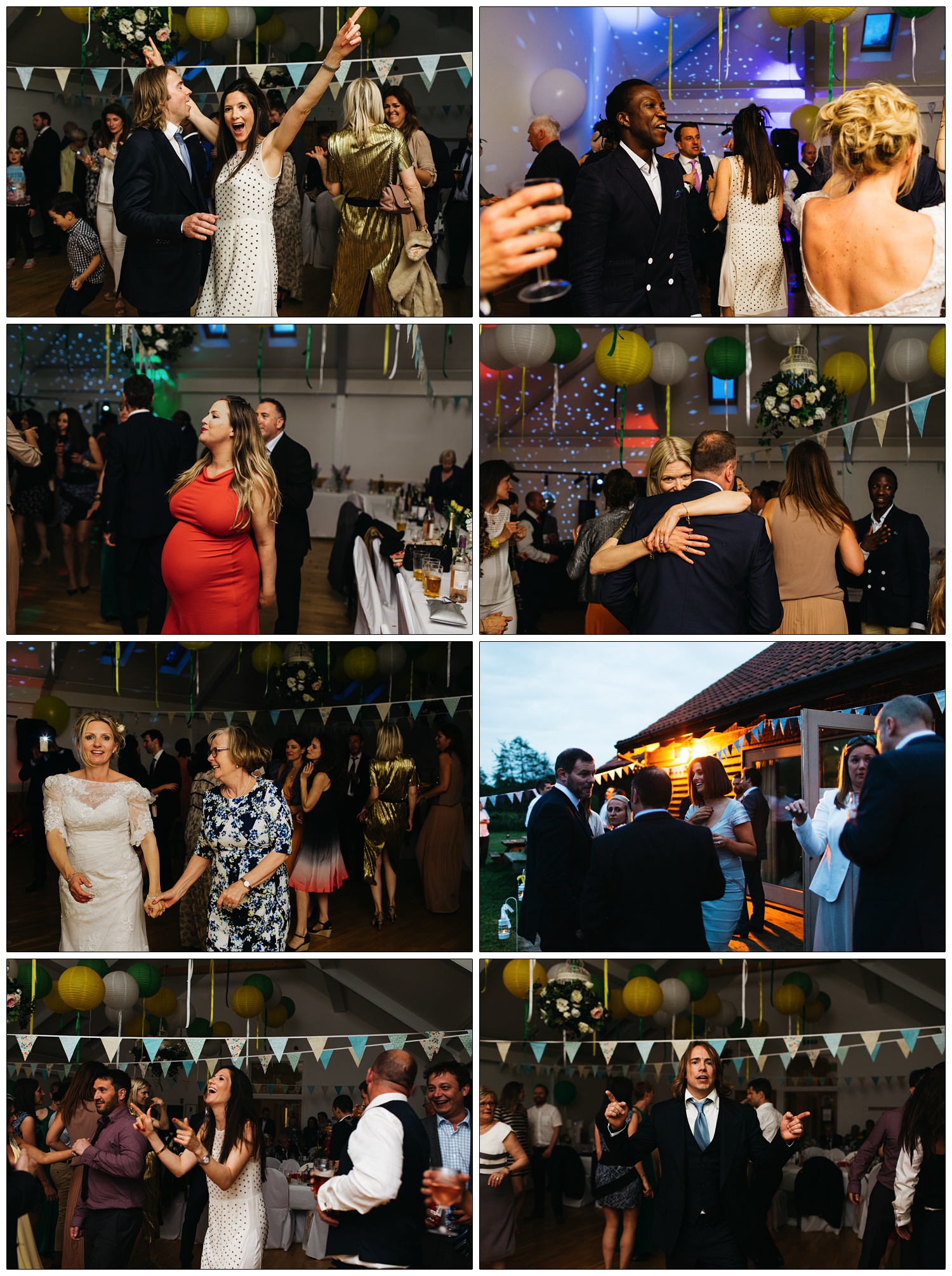 people dancing at wedding reception at Swanton Village hall