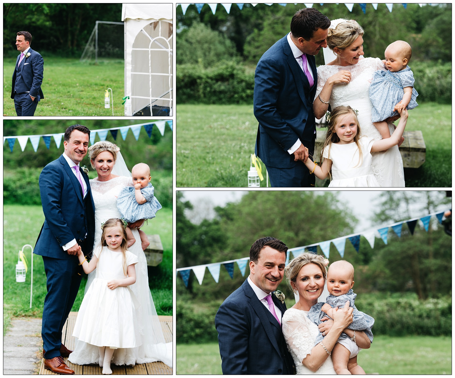 family photographs at a wedding at Swanton Village hall