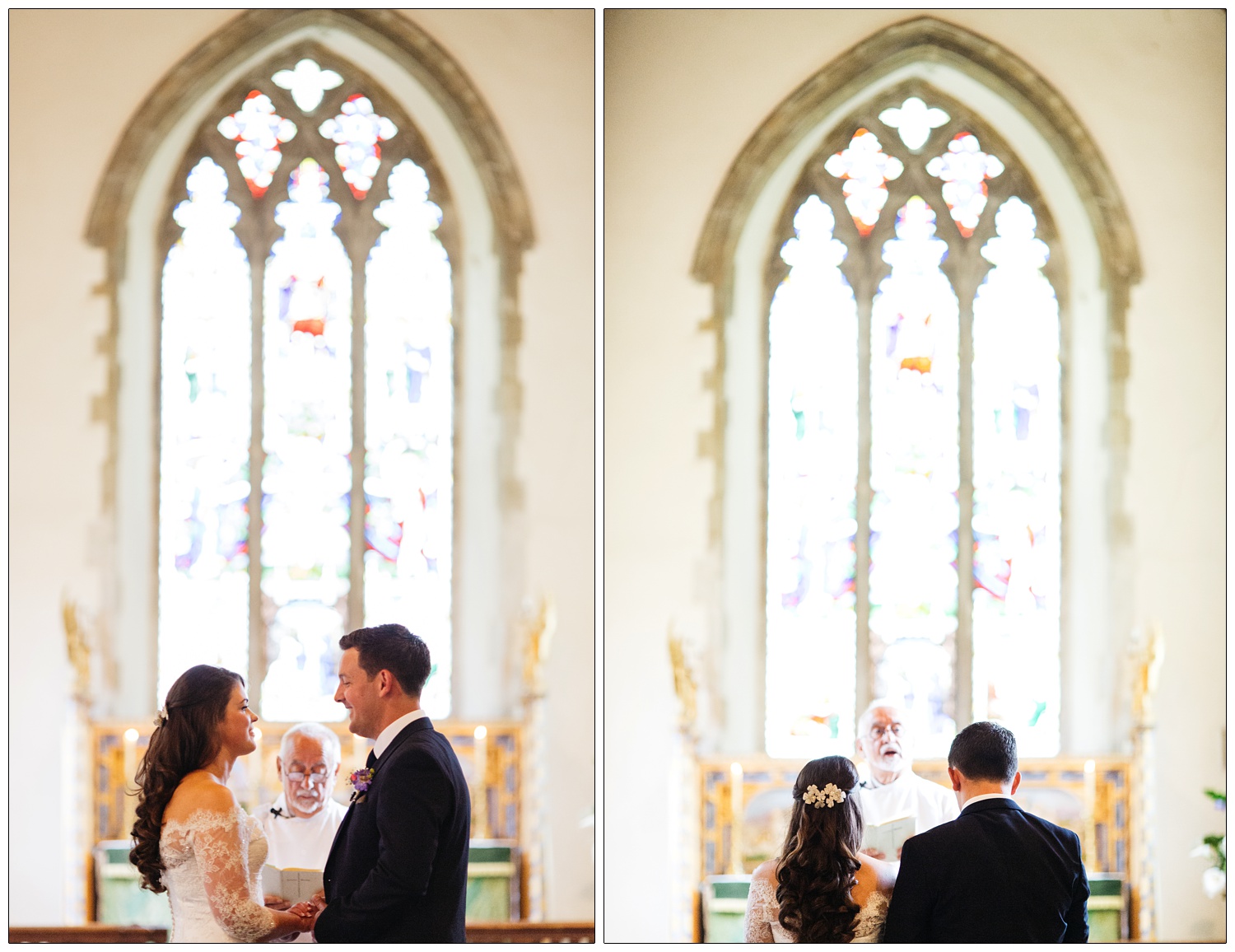 All Saints church in Purleigh bride and groom taking their vows