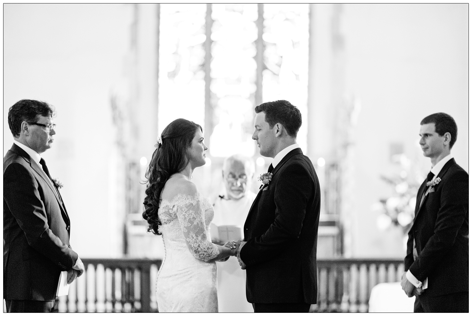 wedding ceremony at All Saints church in Purleigh