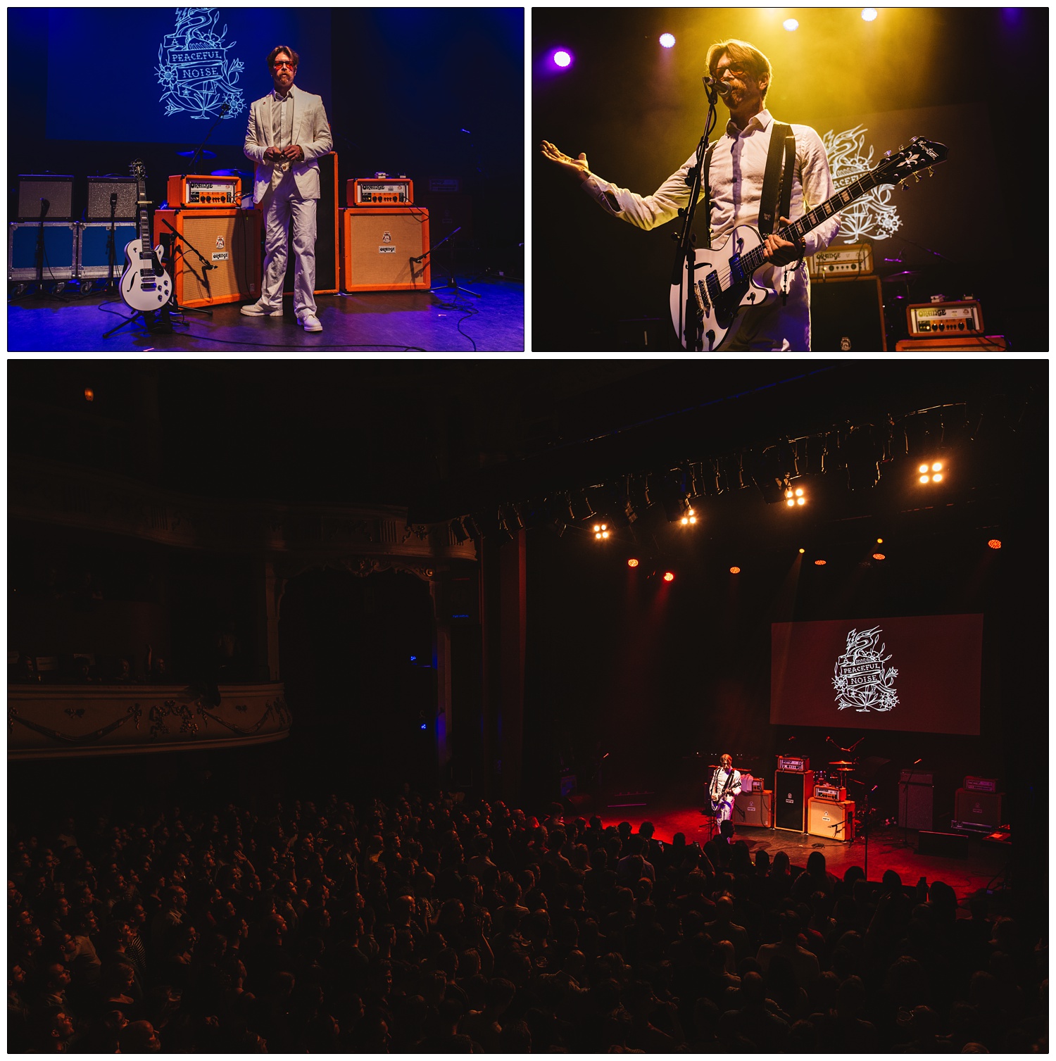 Jesse Hughes of Eagles of Death Metal on stage at A Peaceful Noise concert for Nick Alexander
