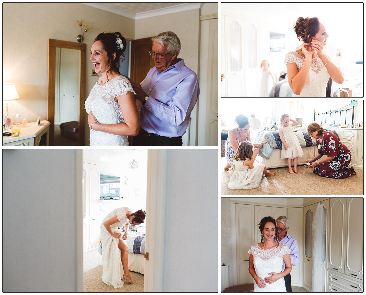 getting ready for wedding at home in South Woodham Ferrers photographs