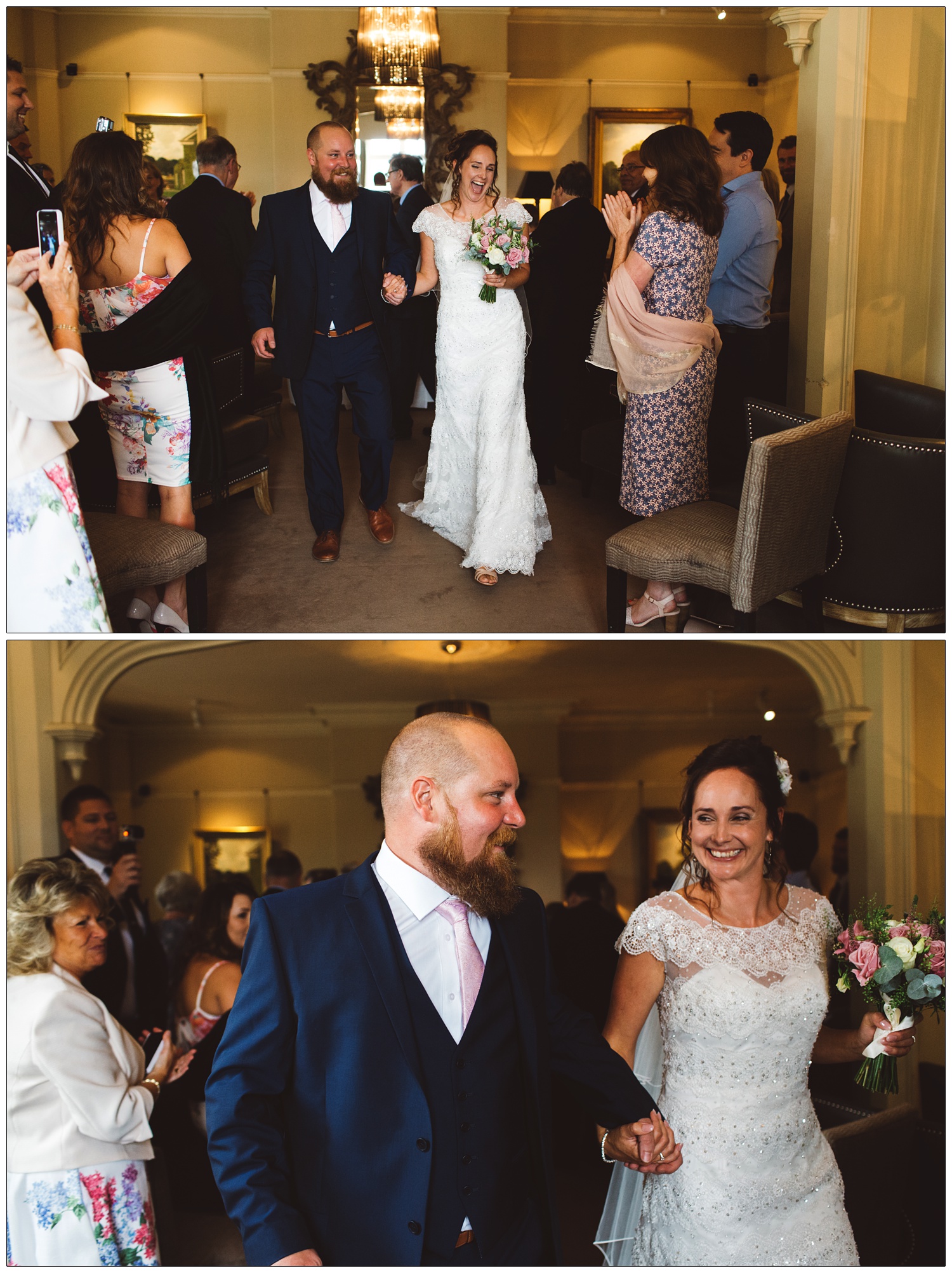 bride and groom after ceremony at Maison Talbooth