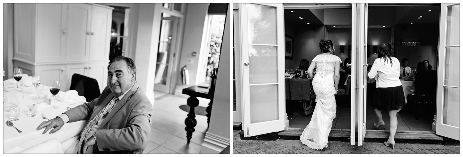 black and white photographs from a hotel wedding in Essex