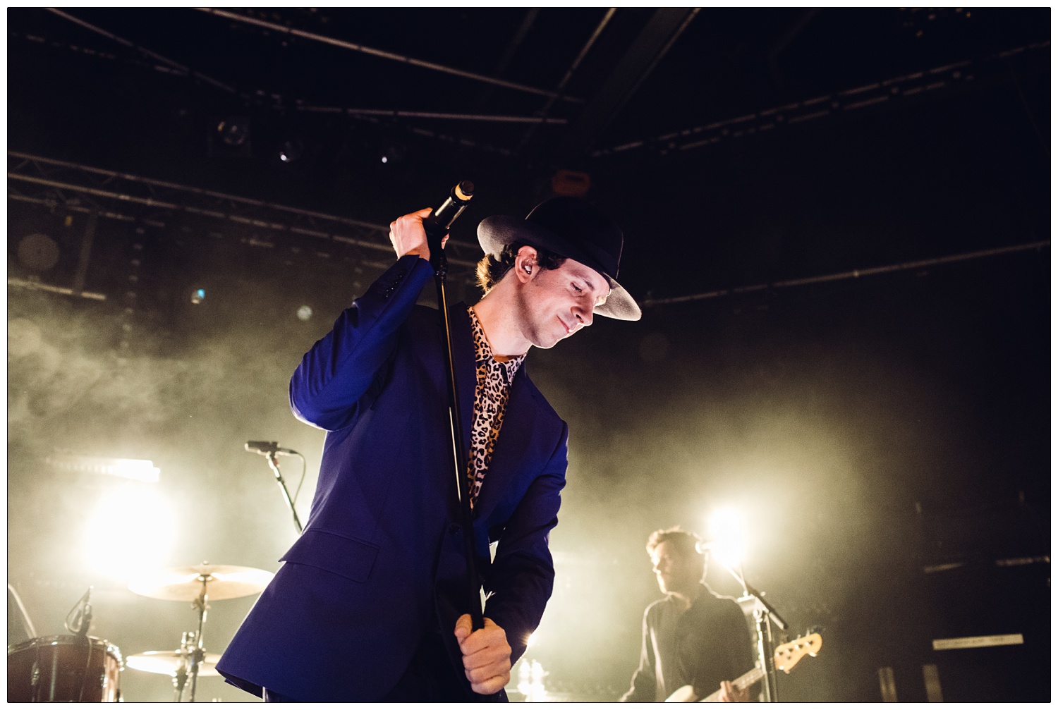 Paul Smith in a blue jacket and black hat at the Cambridge Junction.