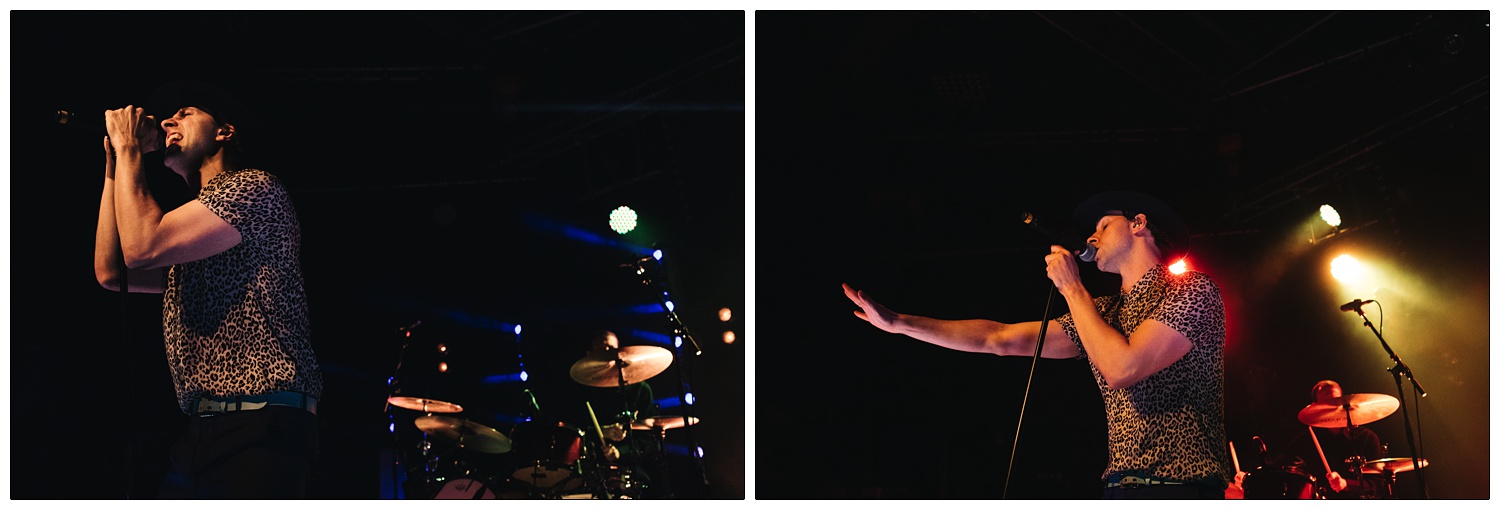 Paul Smith singing with Maximo Park on stage.