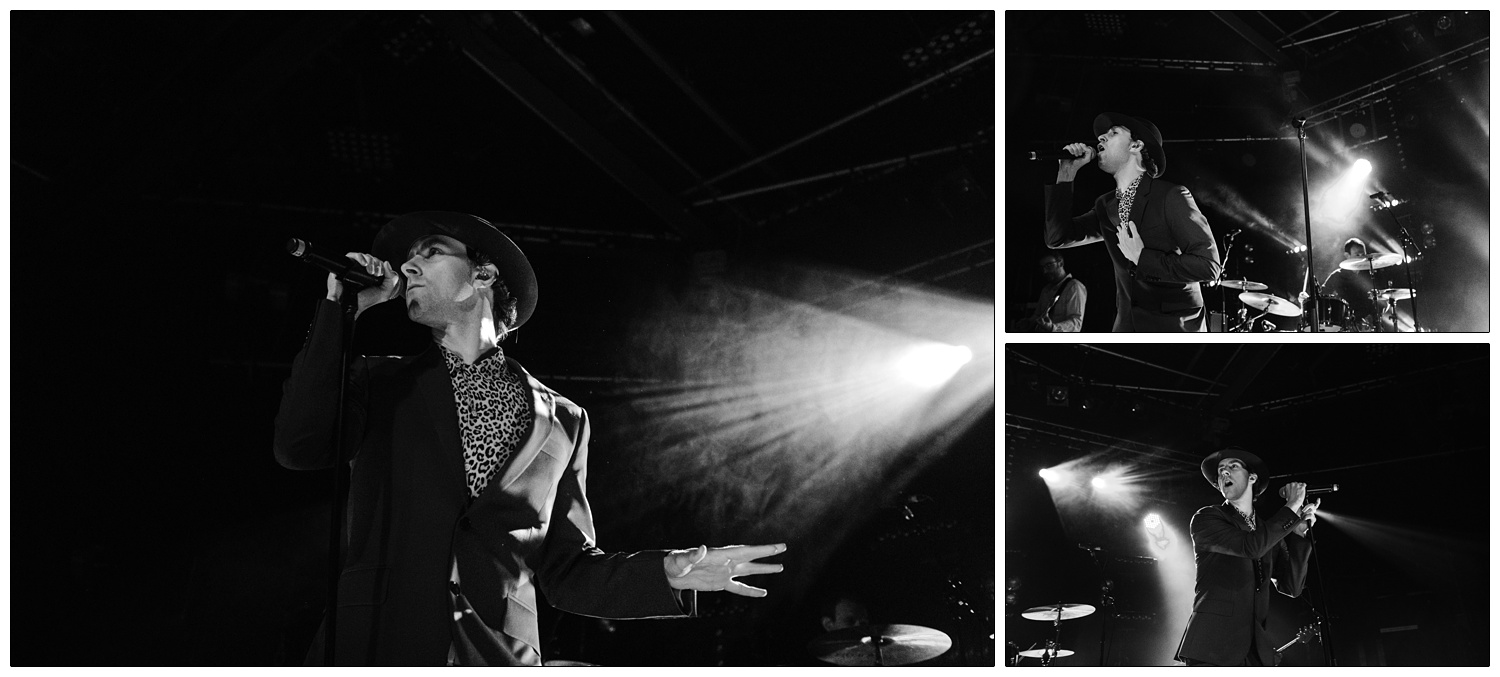 Black and white photographs of Maxïmo Park 2017 gig at the Cambridge Junction
