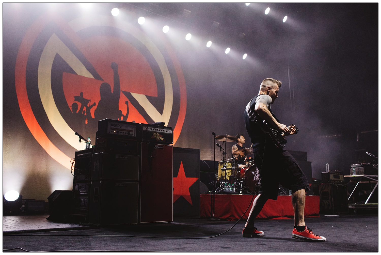 Tim Commerford on bass with Prophets of Rage.