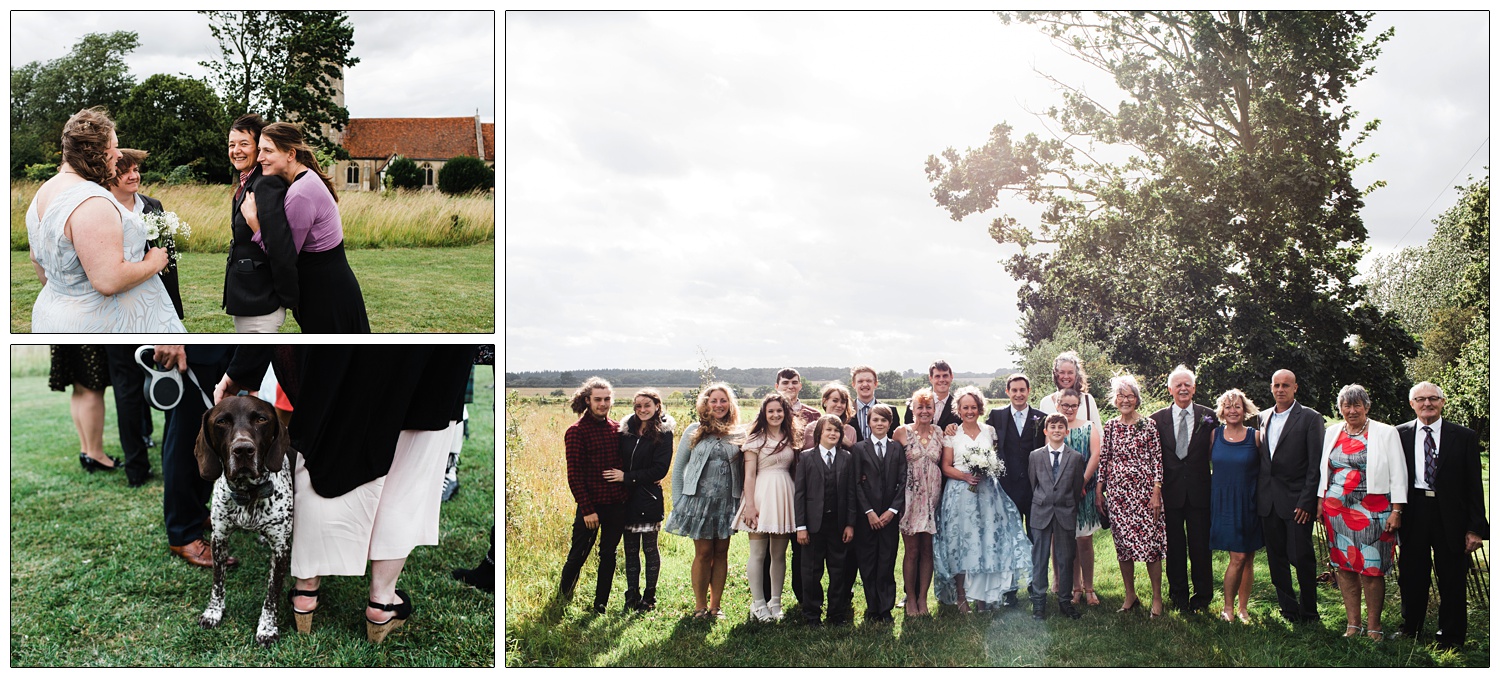 A group photo in the sunshine at Alpheton Hall Barns.