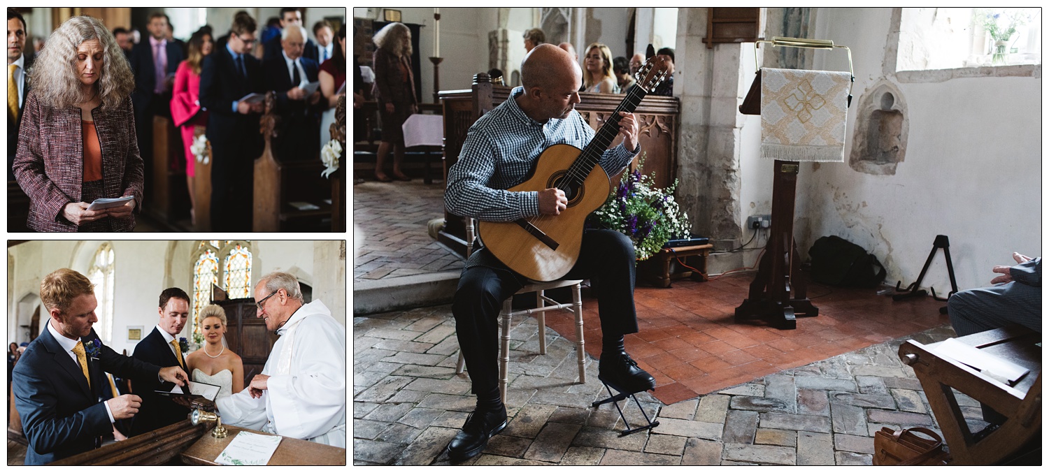 Man playing guitar in the church.