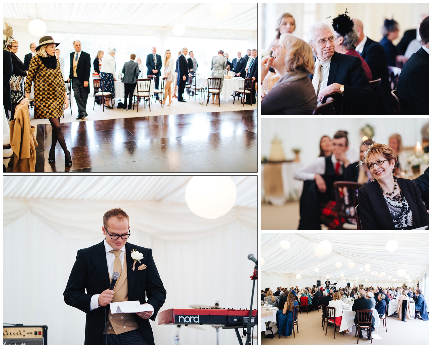 guests in a marquee listening to speeches