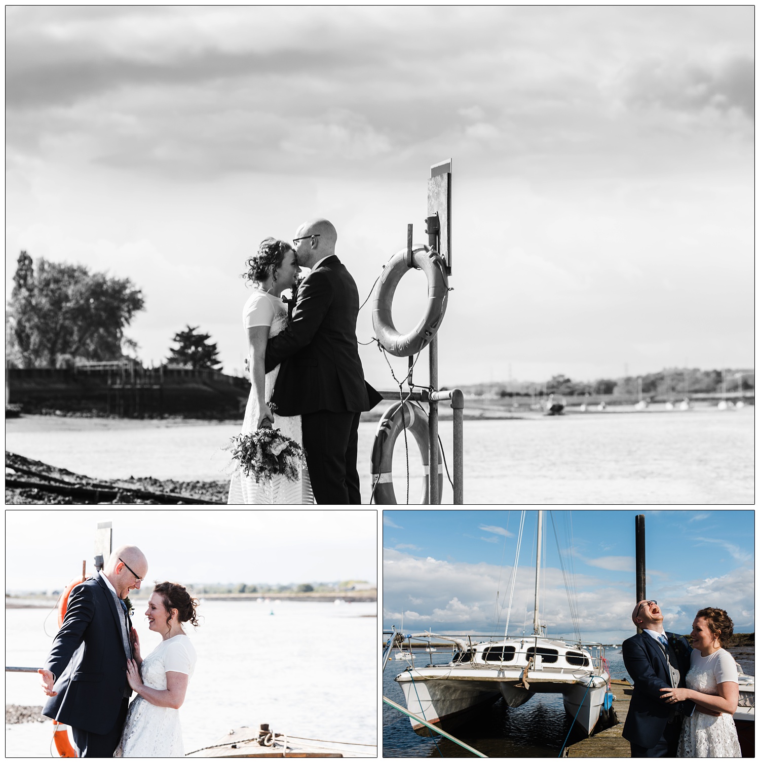 Some relaxed wedding portraits by the River Crouch.