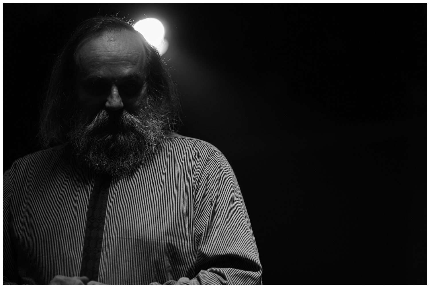 black and white photograph of Lubomyr Melnyk in 2013