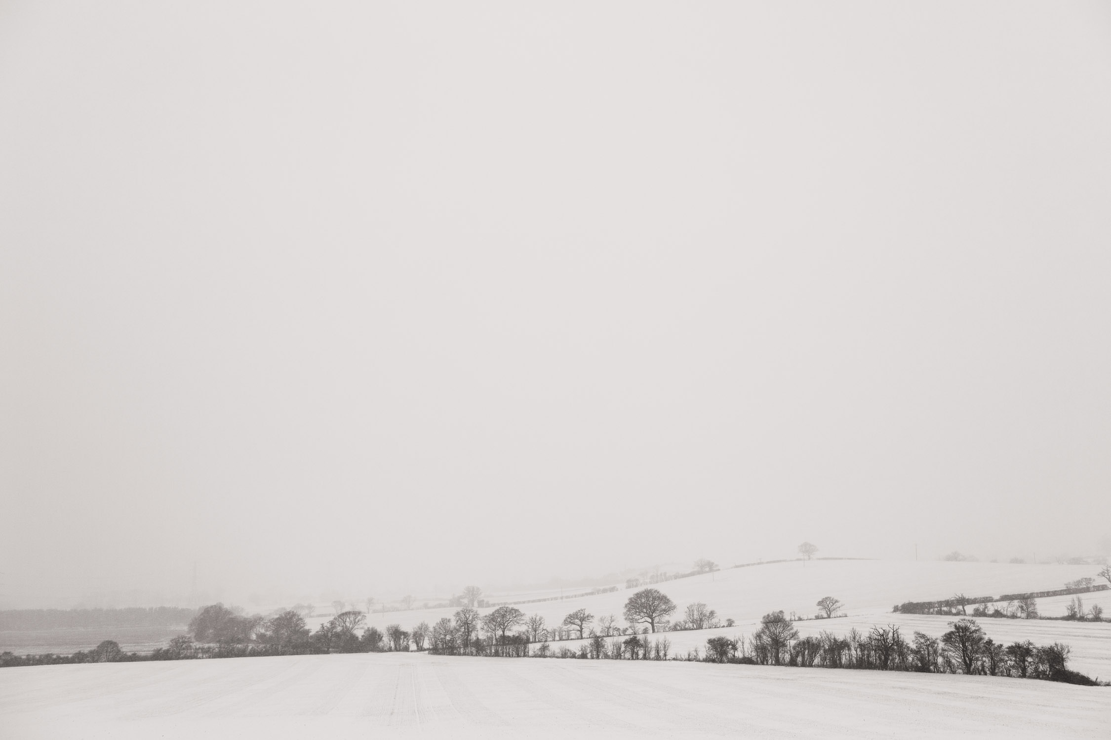 Essex countryside in the snow. Looking at Woodham Ferrers.