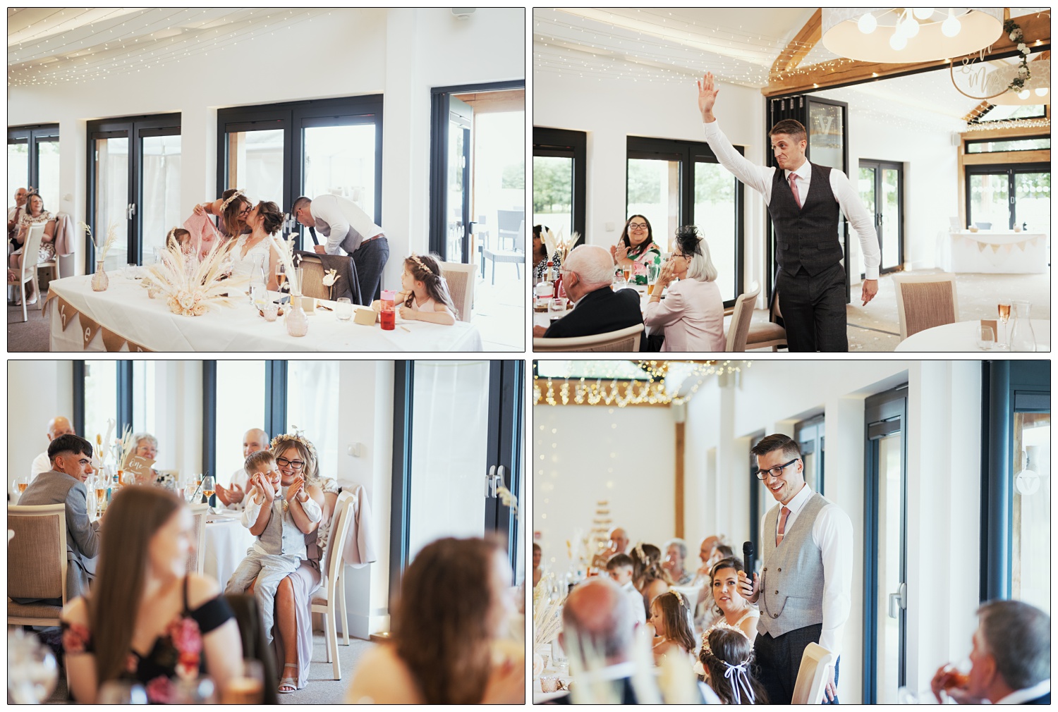 Candid moments from the wedding speeches.
