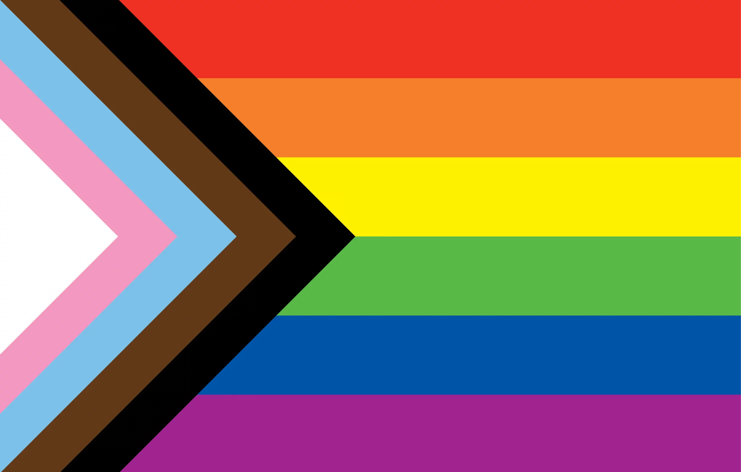 Progress Pride flag, designed by Daniel Quasar. LGBQT+ friendly wedding supplier.