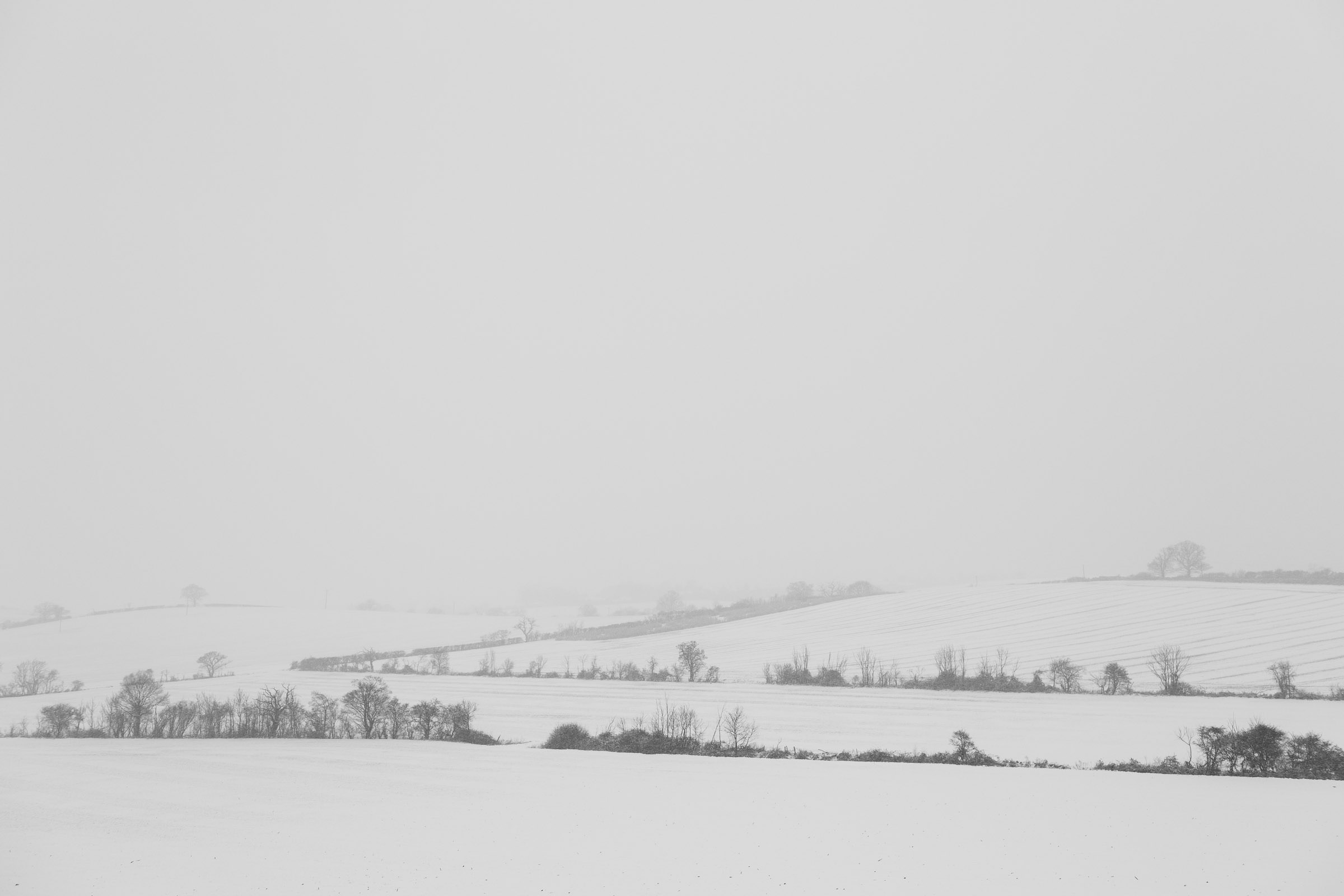 View from Radar Hill (Bushy) looking towards Woodham Ferrers in the snow. Essex countryside.