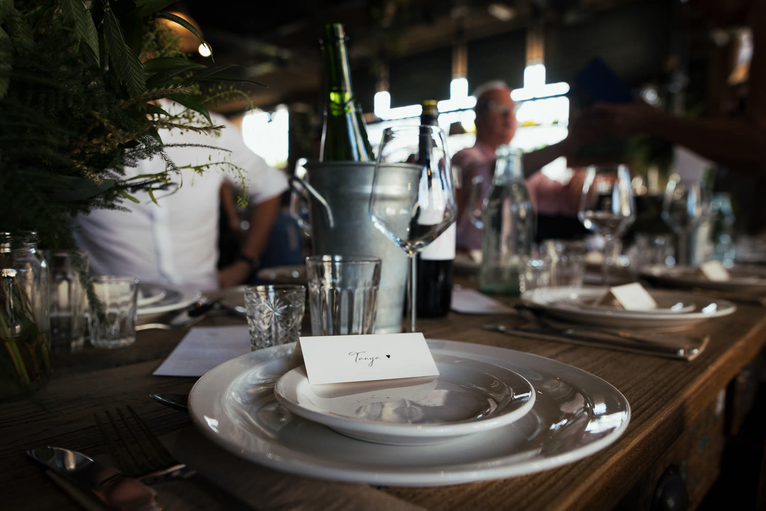 A table at the Kentish Town restaurant Never for Ever set for a wedding breakfast.