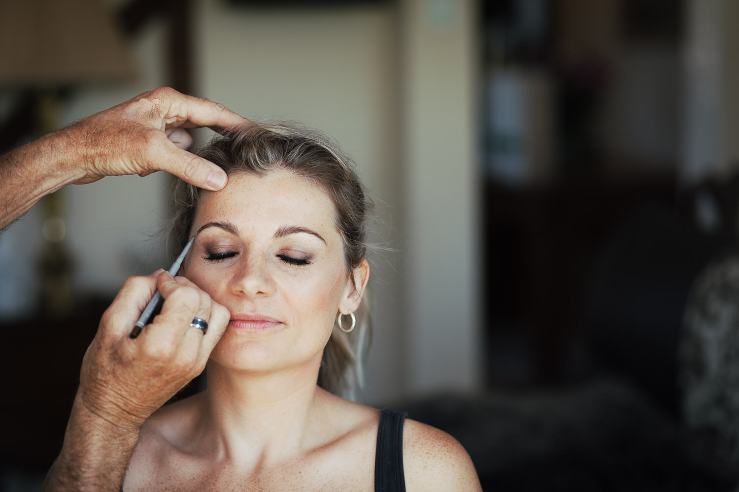 Laurence Close Makeup Artists during bridesmaid preparations.